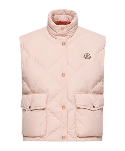 Moncler Biois Down Gilet In Pink