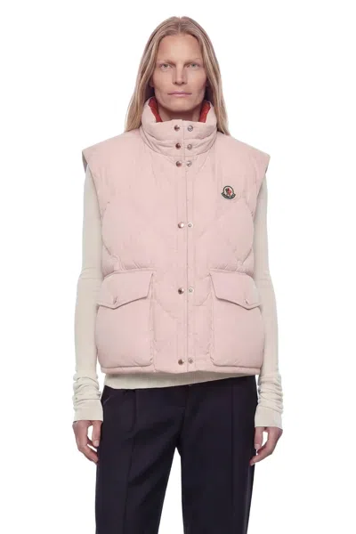 Moncler Biois Down Vest In Pink