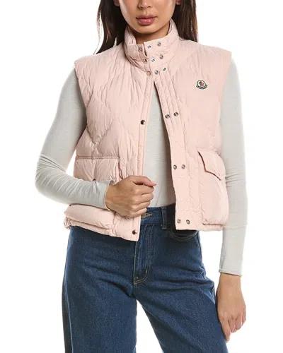 Moncler Biois Down Vest In Pink