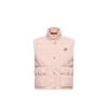 Moncler Biois Down Gilet Stand Collar Zigzag Quilted Technical Fabric In Pink