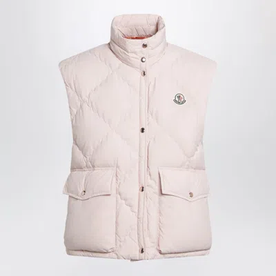Moncler Biois Padded Vest Pink With Geometric Quilting