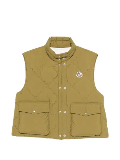 Moncler Biois Quilted Pocket Gilet In Green