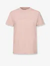 Moncler Women Pink T-shirt With Embroidered Logo On The Front And Logo Patch On The Sleeve In Cotton In Pink