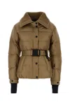 Moncler Biscuit Nylon Batailleuse Down Jacket In Brown