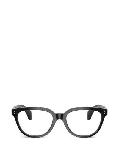 Moncler Oval-frame Glasses In Black