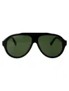 Moncler Black Acetate Sunglasses In Green