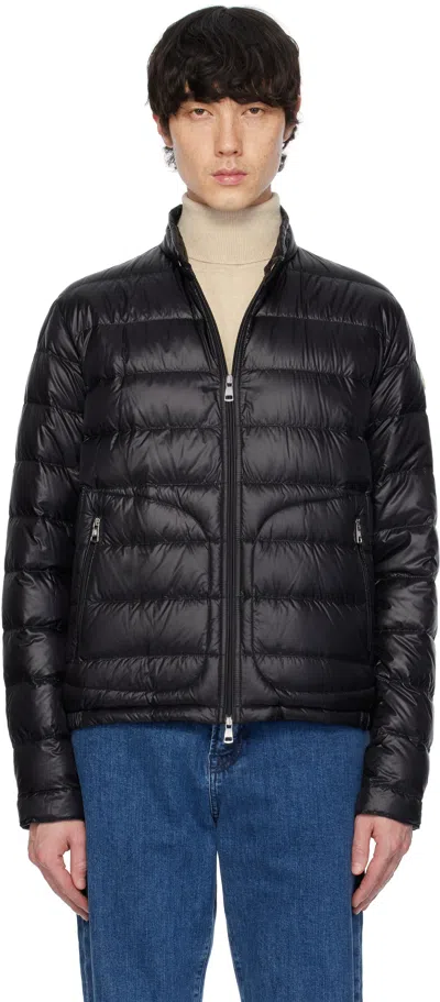 Moncler Black Acorus Short Down Jacket In 999 - Black