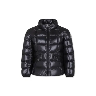 Moncler Kids' Black Ainay Down Jacket For Girl With Logo