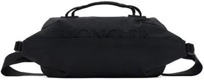 Moncler Black Alchemy Belt Bag In 999 - Black
