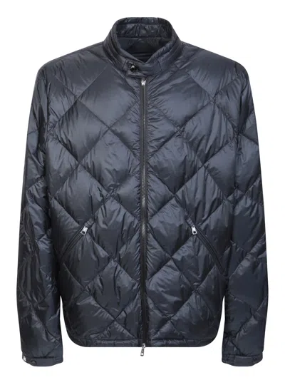 Moncler Black Altais Down Jacket In Blue