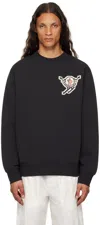 Moncler Black Sweatshirt With Ski Patch In 998 - Smoky Black