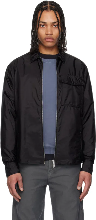 Moncler Patch Pocket Zip Overshirt In Black