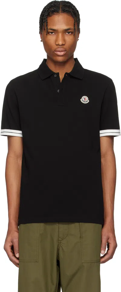 Moncler Black Archivio Ss Polo In 999