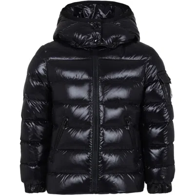 Moncler Kids' Black Bady Down Jacket For Girl With Logo