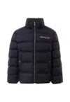 Moncler Black Bajan Down Jacket For Boy With Logo In Black
