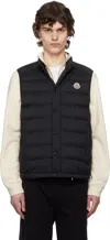 Moncler Sleeveless Quilted Coat With High Collar And Snap Closure In 999 - Black