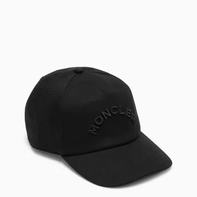 MONCLER MONCLER BLACK BASEBALL CAP WITH LOGO MEN
