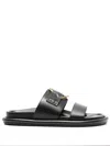Moncler Bell Pantoletten Aus Leder In Schwarz