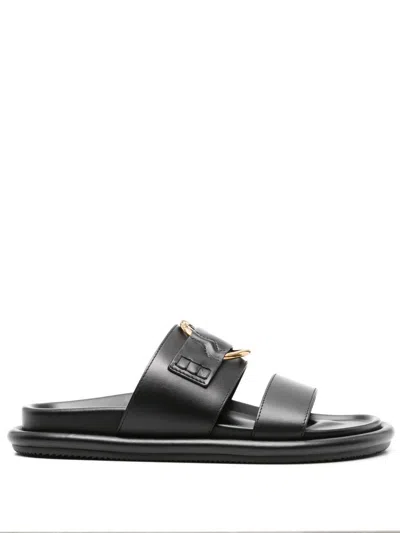 Moncler Bell Pantoletten Aus Leder In Schwarz