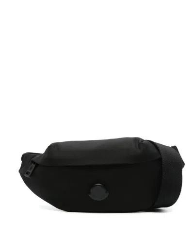 Moncler Black Belt Bag With Adjustable Strap In Multi