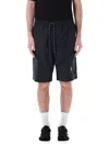 MONCLER BLACK BERMUDA SHORTS FOR MEN WITH ELASTIC WAISTBAND BY MONCLER GRENOBLE