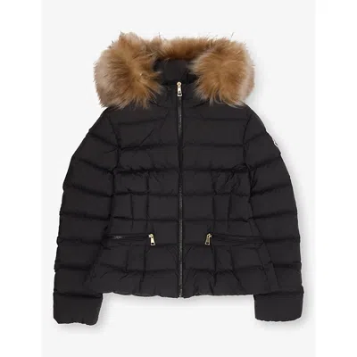 Moncler Kids' Black Boedette Hooded Soft-shell Jacket 4-14