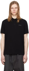 Moncler Black Bonded Polo In Black 999