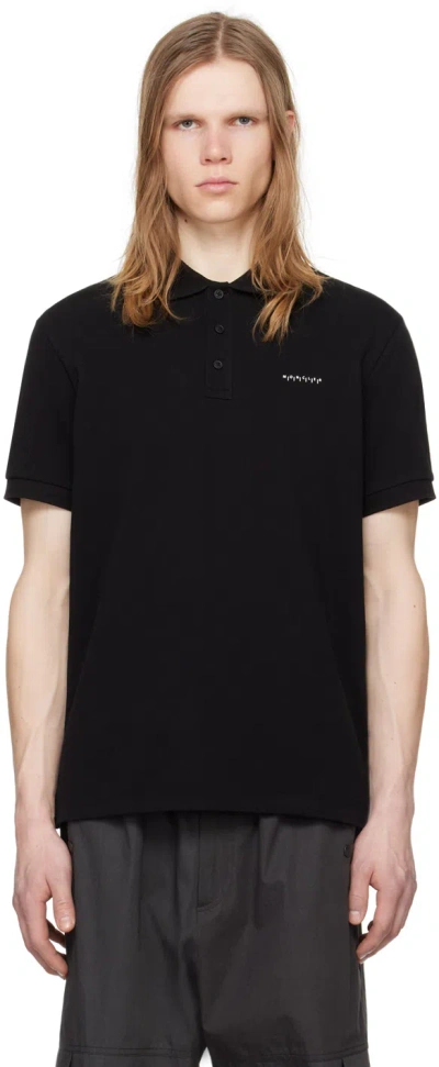 Moncler Black Bonded Polo In Black 999