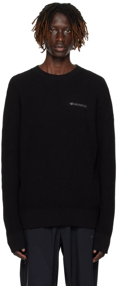 Moncler Black Bonded Sweater In 999 Black