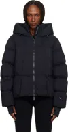 Moncler Ski Jacket With Hood And Elastic Cuffs In Black