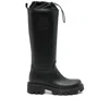 Moncler Black Kickstream High Rain Tall Boots In Black