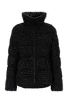 Moncler Textured Urbel Down Jacket With High Collar In Black