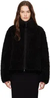 MONCLER BLACK BRIDOIRE FAUX-SHEARLING DOWN JACKET