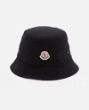Moncler Bucket Hat Stitched Brim In Black