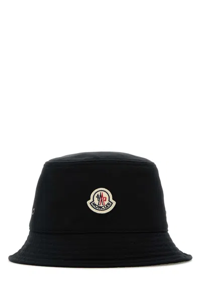 MONCLER BLACK CANVAS BUCKET HAT