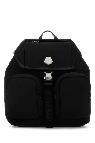 Moncler Black Canvas New Trick Backpack In Gray