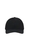 Moncler Relaxed Hat With Curved Brim And Button In Black