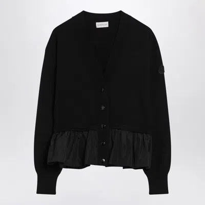 MONCLER BLACK CASHMERE-BLEND CARDIGAN