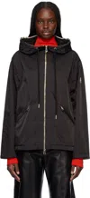 Moncler Cassiopea Drawstring Hooded Coat In Black