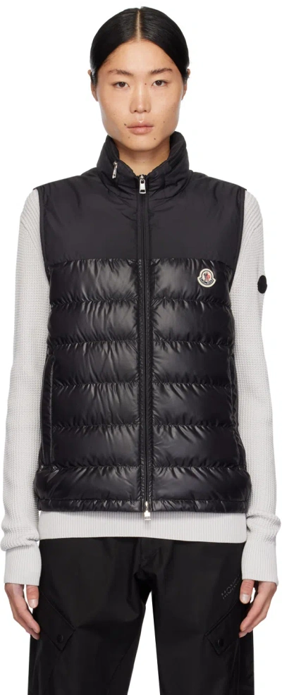 Moncler Black Cerces Down Vest In Black 999