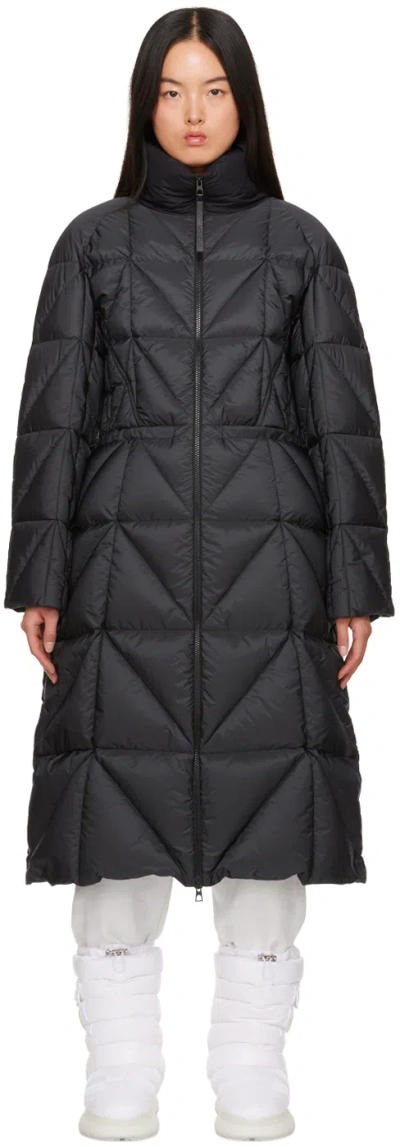 Moncler Black Cerise Down Coat In 945 Black