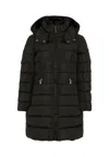 Moncler Black Charpal Down Jacket For Girl With Logo In Black