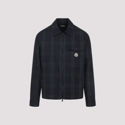 Moncler Black Checked Cotton Gabardine Shirt