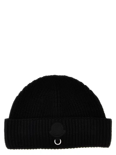 Moncler Black Classic Logo Beanie Hat