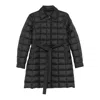 Moncler Quilted Belted Coat In Black