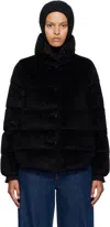 Moncler Black Cochevisse Corduroy Short Down Jacket In 999 Black