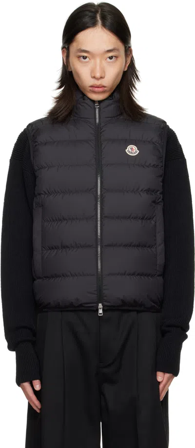 Moncler Padded Sleeveless Bodywarmer High Collar In Blue