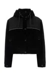 Moncler Black Corduroy Spinas Down Jacket In 999