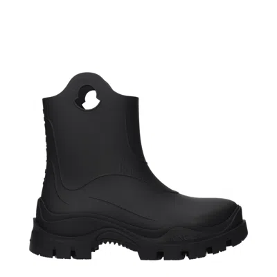 MONCLER BLACK COTTON ANKLE BOOTS