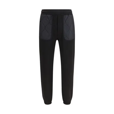 Moncler Quiltpanel Joggerstyle Trousers In Black